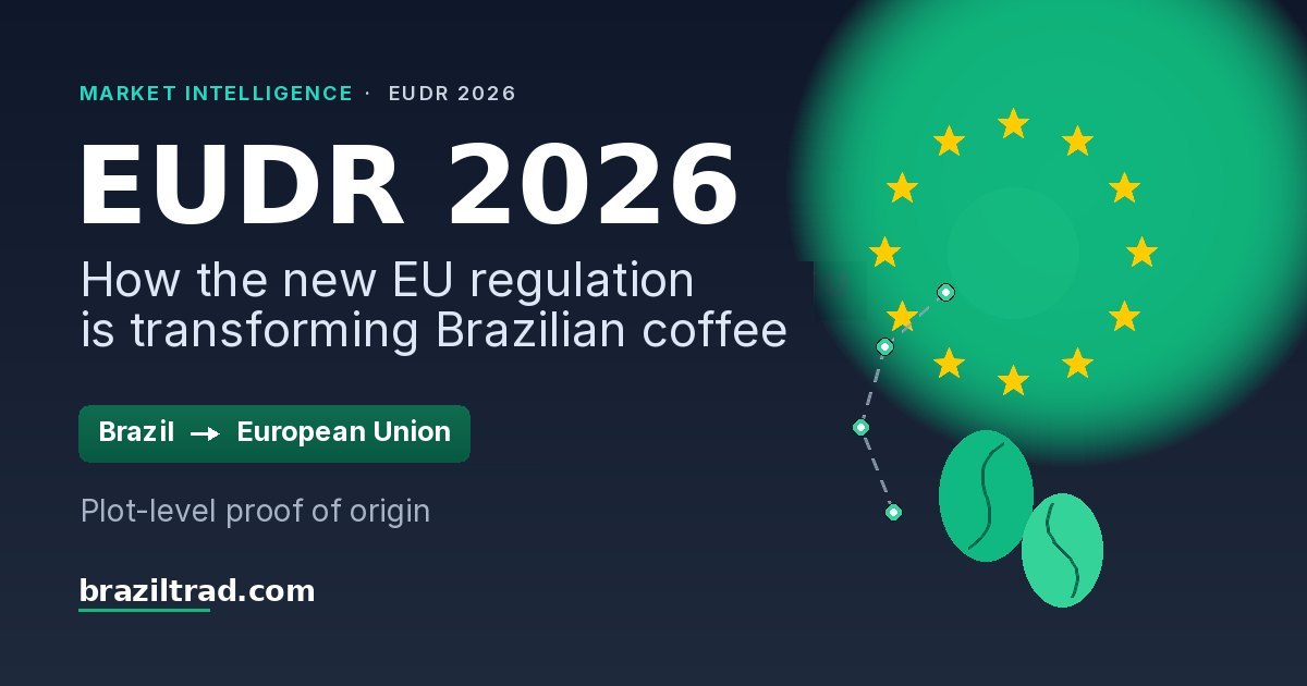 EUDR 2026: traceability of Brazilian coffee from plot to the European Union — supply chain and compliance with Regulation (EU) 2023/1115.