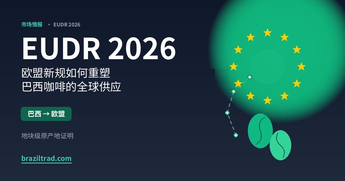 EUDR 2026:巴西咖啡从地块到欧盟的可追溯性——供应链与欧盟第 2023/1115 号条例合规。